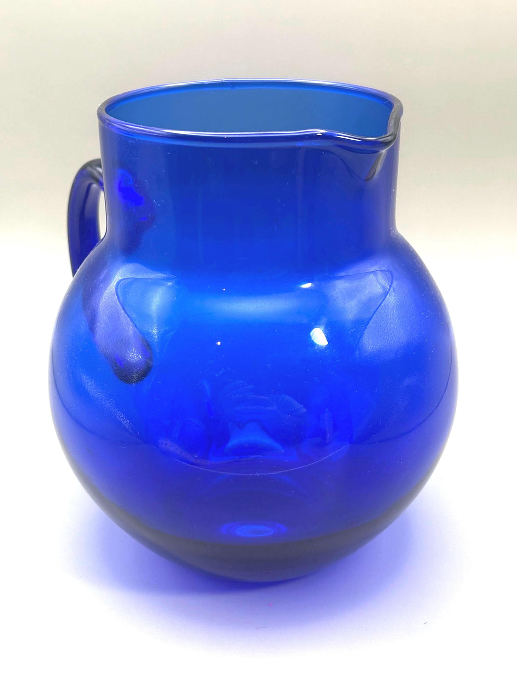 Cobalt Blue Crystal Glass Pitcher, Vintage Holmegaard Design By Per Lütken, Denmark