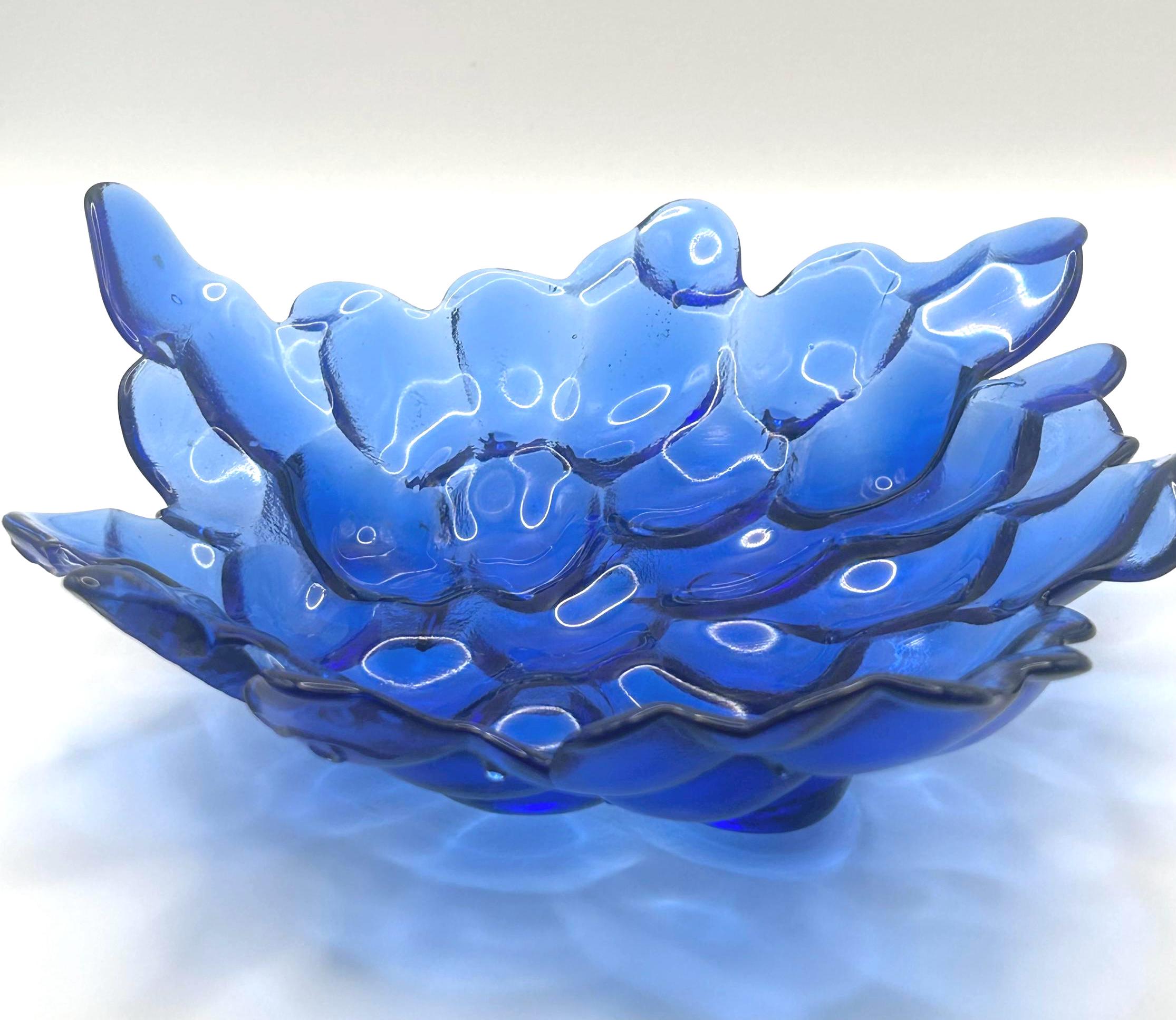 Vinatage European, Cobalt Blue Glass Bowl – Grape form, -1960s–70s-