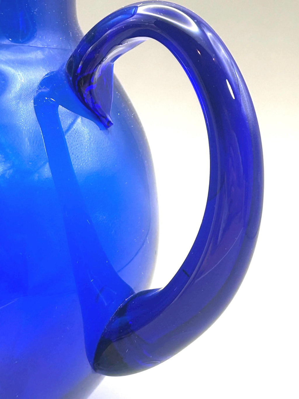 Cobalt Blue Crystal Glass Pitcher, Vintage Holmegaard Design By Per Lütken, Denmark