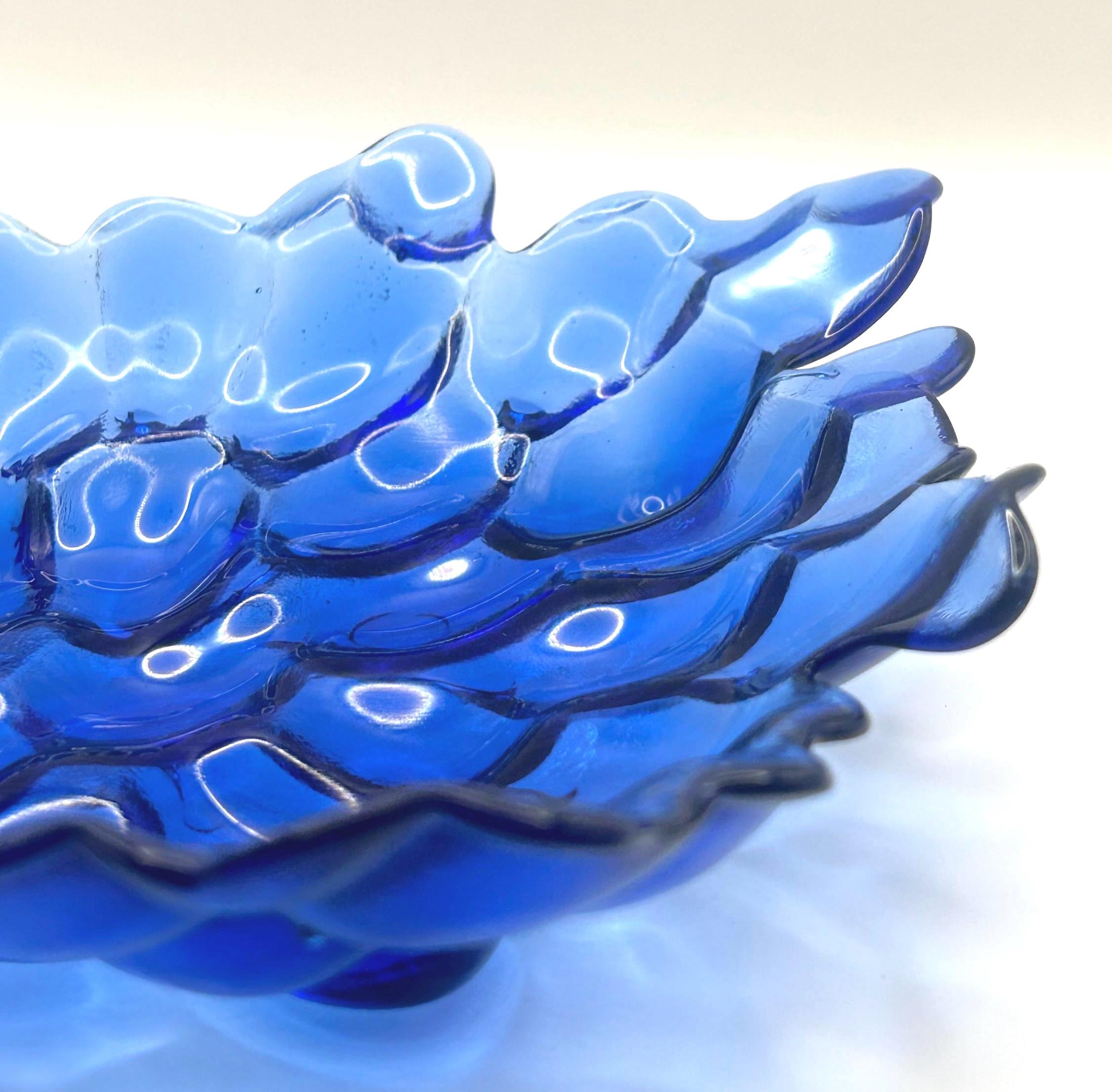Vinatage European, Cobalt Blue Glass Bowl – Grape form, -1960s–70s-