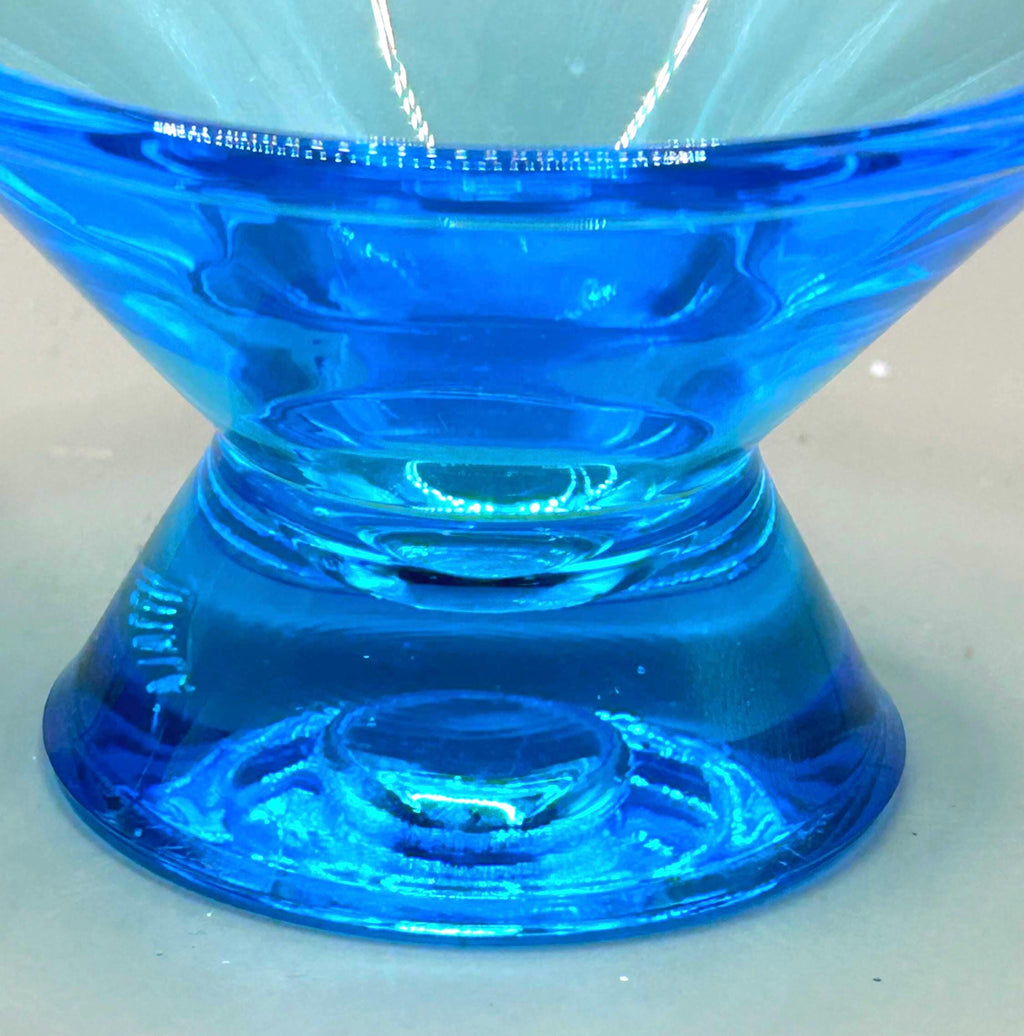 Iittala, Pair of Candle Holders, Deep Cobalt Blue Art Glass | Mid-Century Modern Finish glass