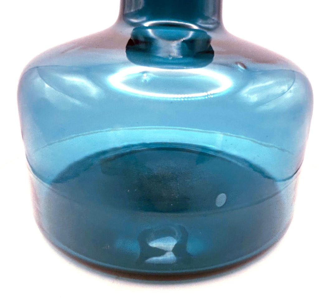 Holmegaard Carnaby Bud Vase by Michael Bang | Rare Sea Blue / Teal Glass, 13 cm