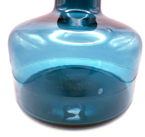 Holmegaard Carnaby Bud Vase by Michael Bang | Rare Sea Blue / Teal Glass, 13 cm