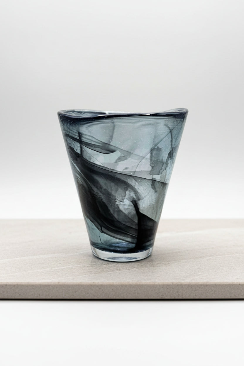 Vintage Kosta Boda Smoky Grey Art Glass Vase | Ulrica Hydman Vallien