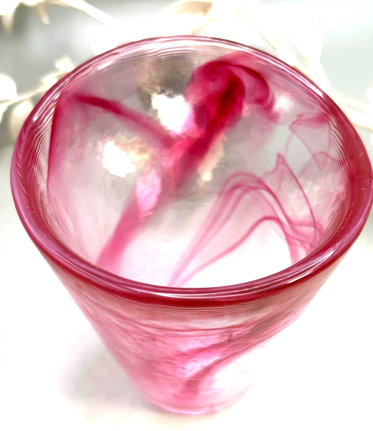 Vintage Kosta Boda, Ulrica Hydman-Vallien, Pink Art Glass Bud Vase | Swedish Scandinavian Decor