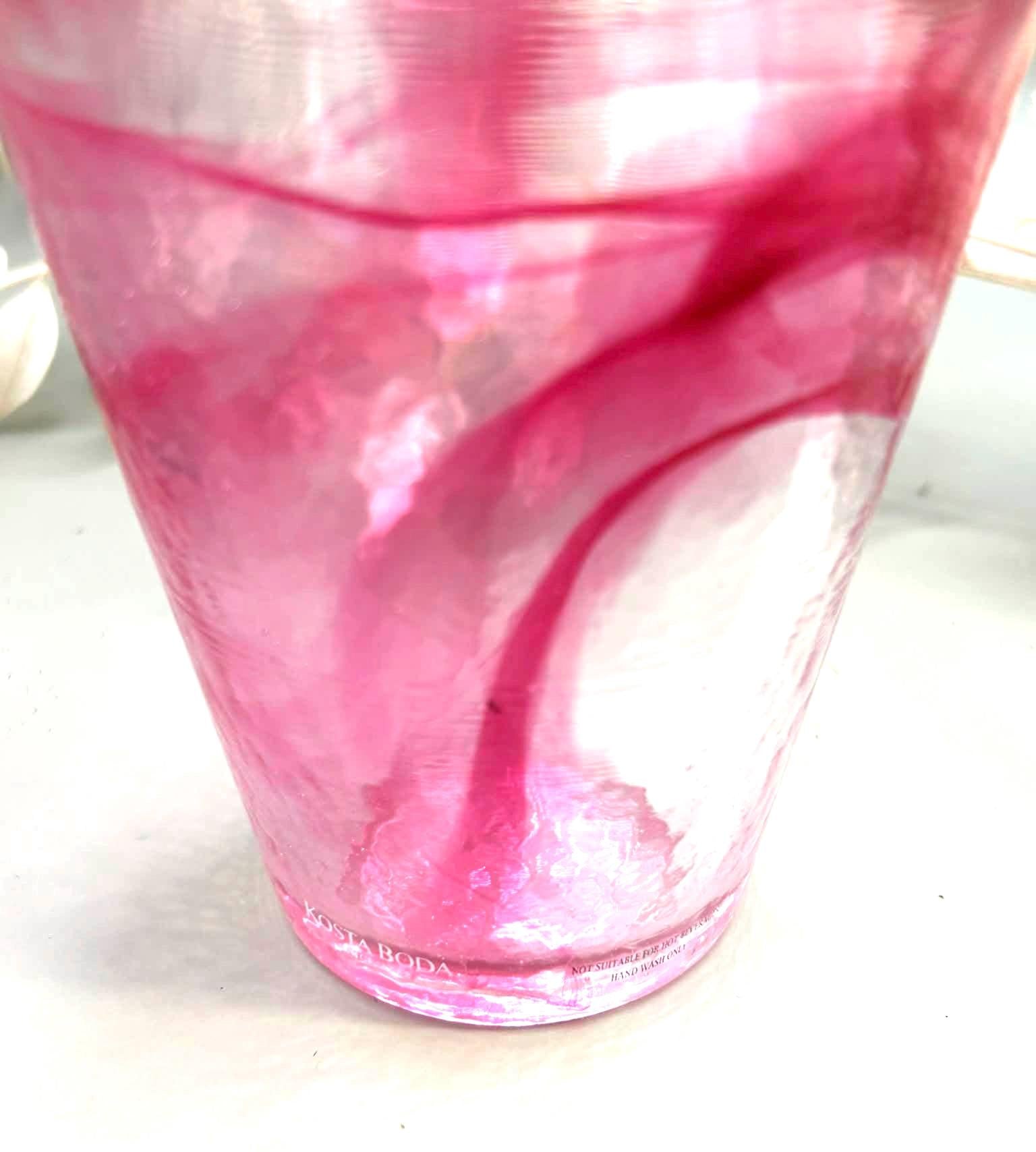 Vintage Kosta Boda, Ulrica Hydman-Vallien, Pink Art Glass Bud Vase | Swedish Scandinavian Decor