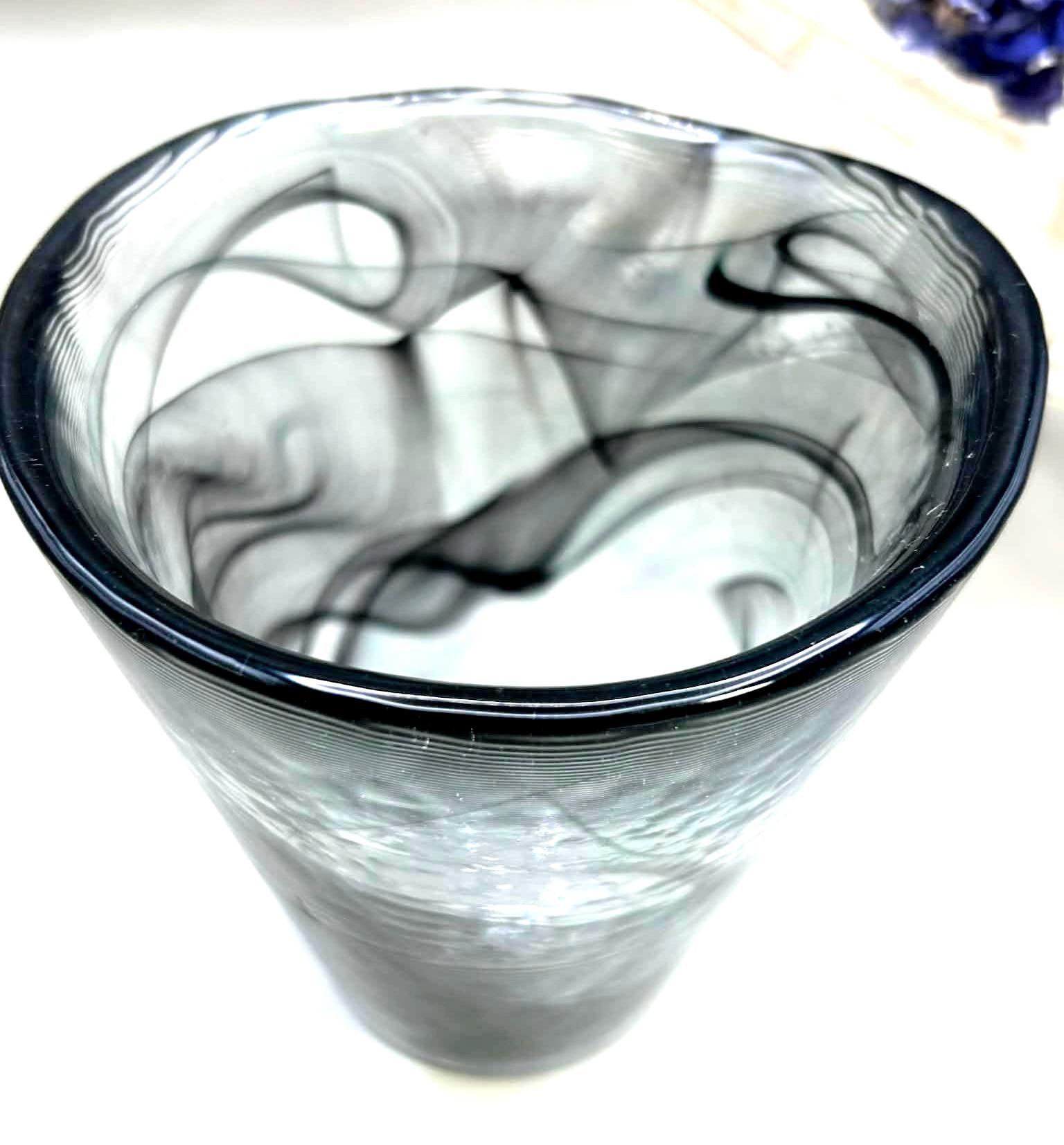 Vintage Kosta Boda Smoky Grey Art Glass Vase | Ulrica Hydman Vallien