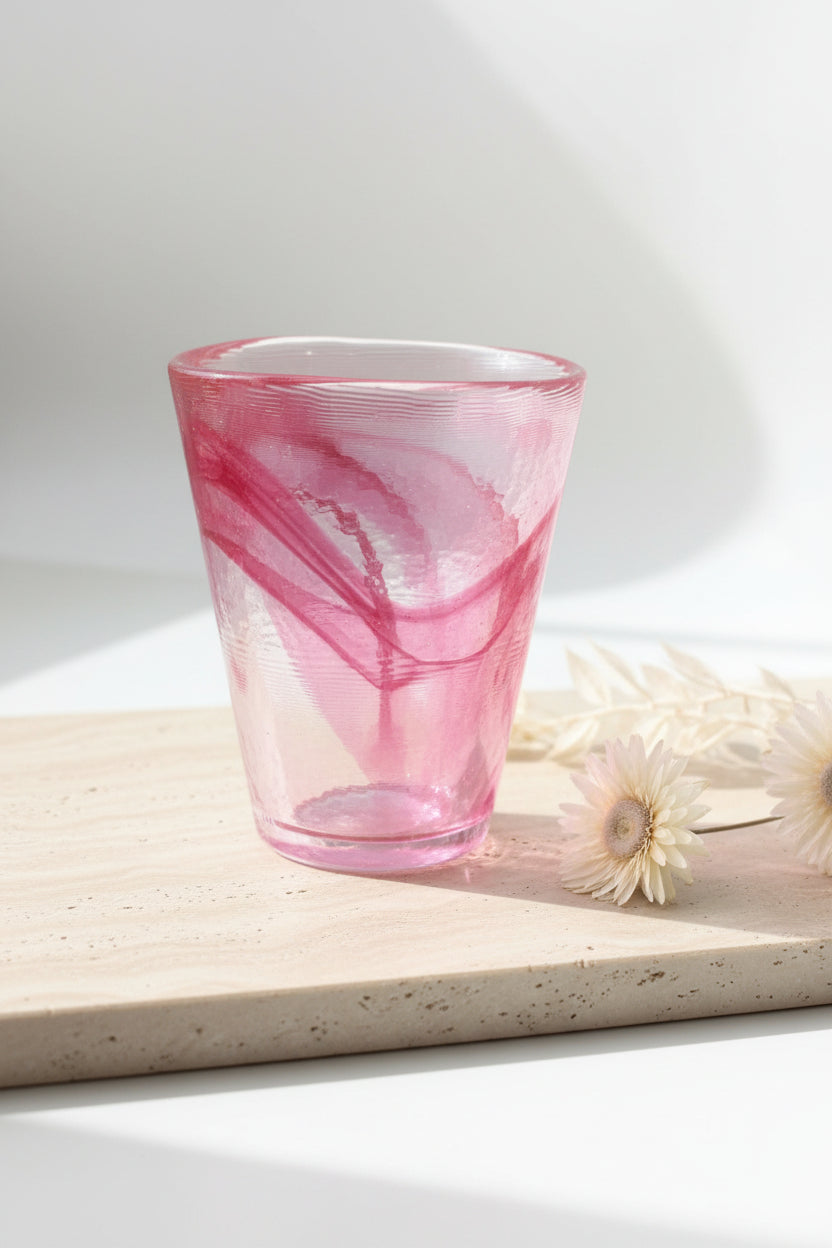 Vintage Kosta Boda, Ulrica Hydman-Vallien, Pink Art Glass Bud Vase | Swedish Scandinavian Decor
