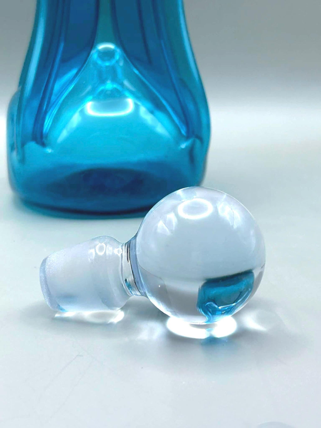 Vintage Holmegaard Art Glass Decanter, Teal Blue | Danish Scandinavian Design
