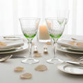 Vintage Bohemian Uranium Wine Glasses, Czech Art Glass