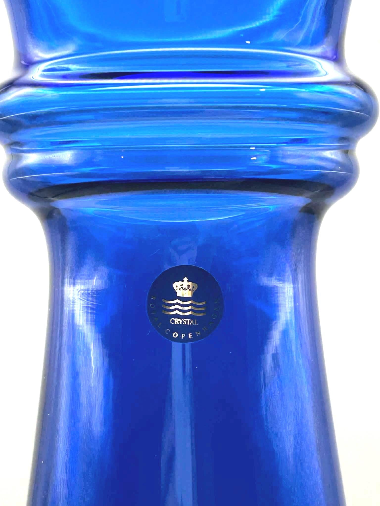 Royal Copenhagen Blue Glass Vase | Michael Bang Danish Vintage Design