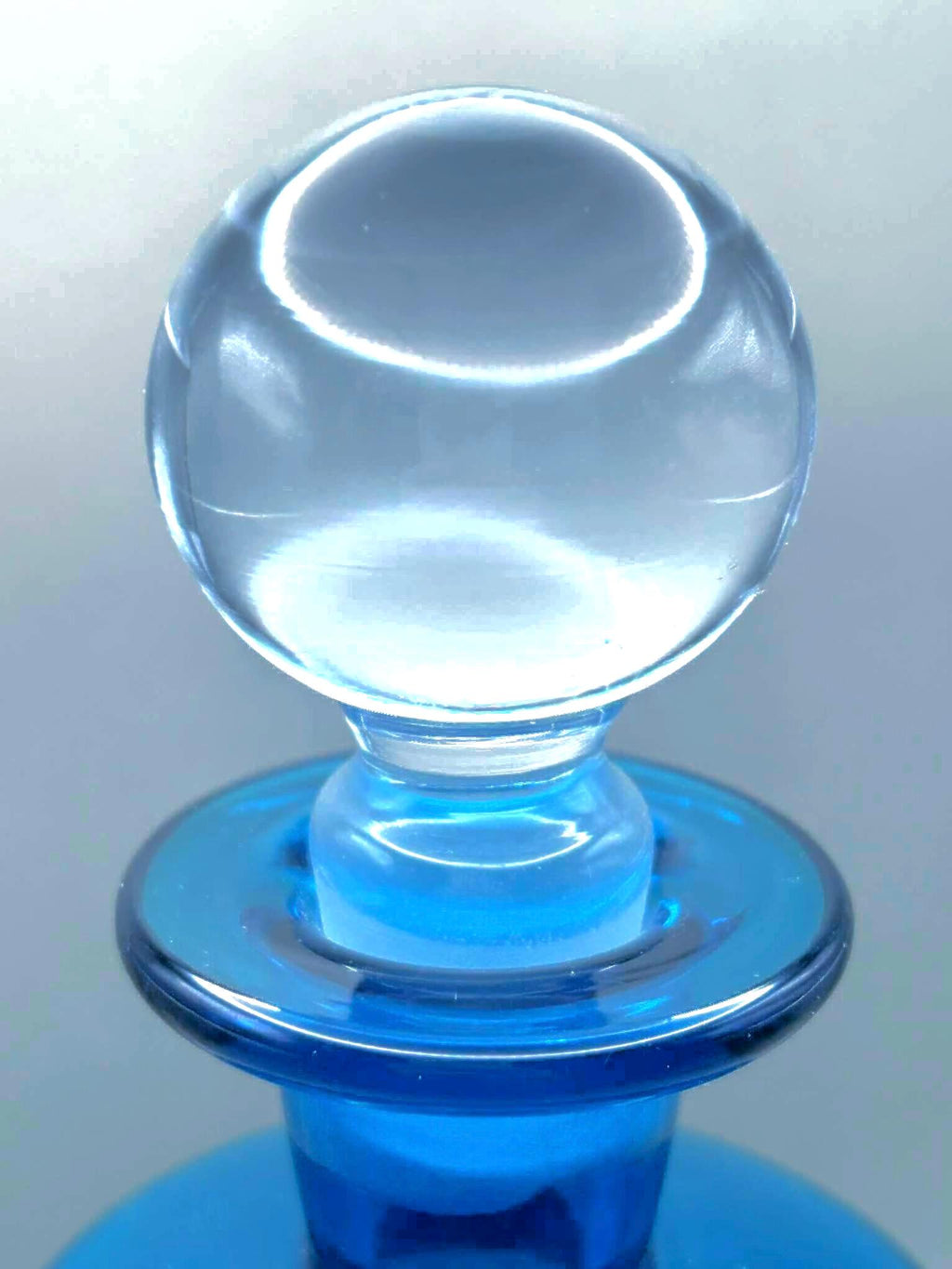 Vintage Holmegaard Art Glass Decanter, Teal Blue | Danish Scandinavian Design