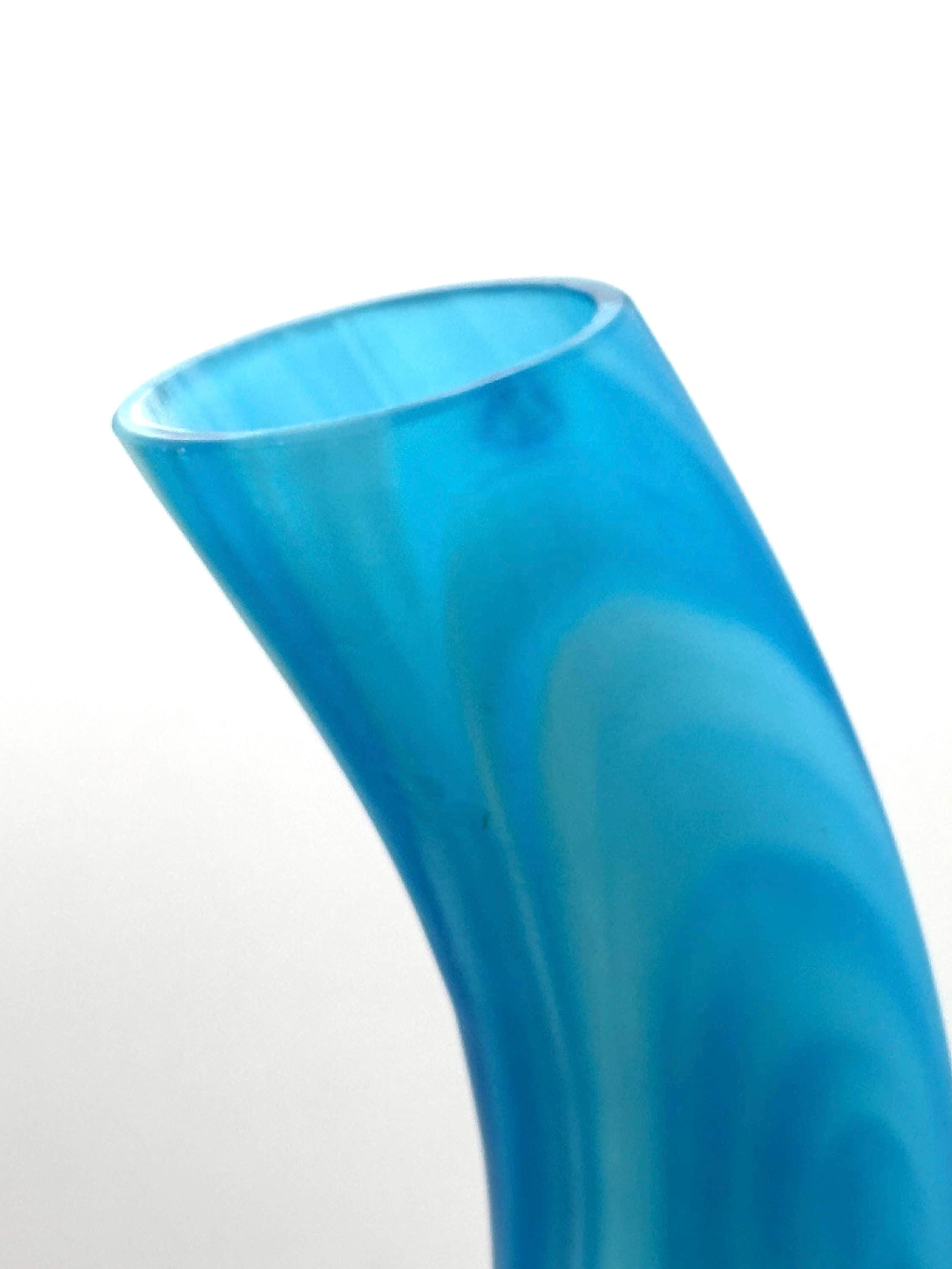 Vintage Målerås Glasbruk, Turquoise Satin Glass Vase | Signed Swedish Art Glass