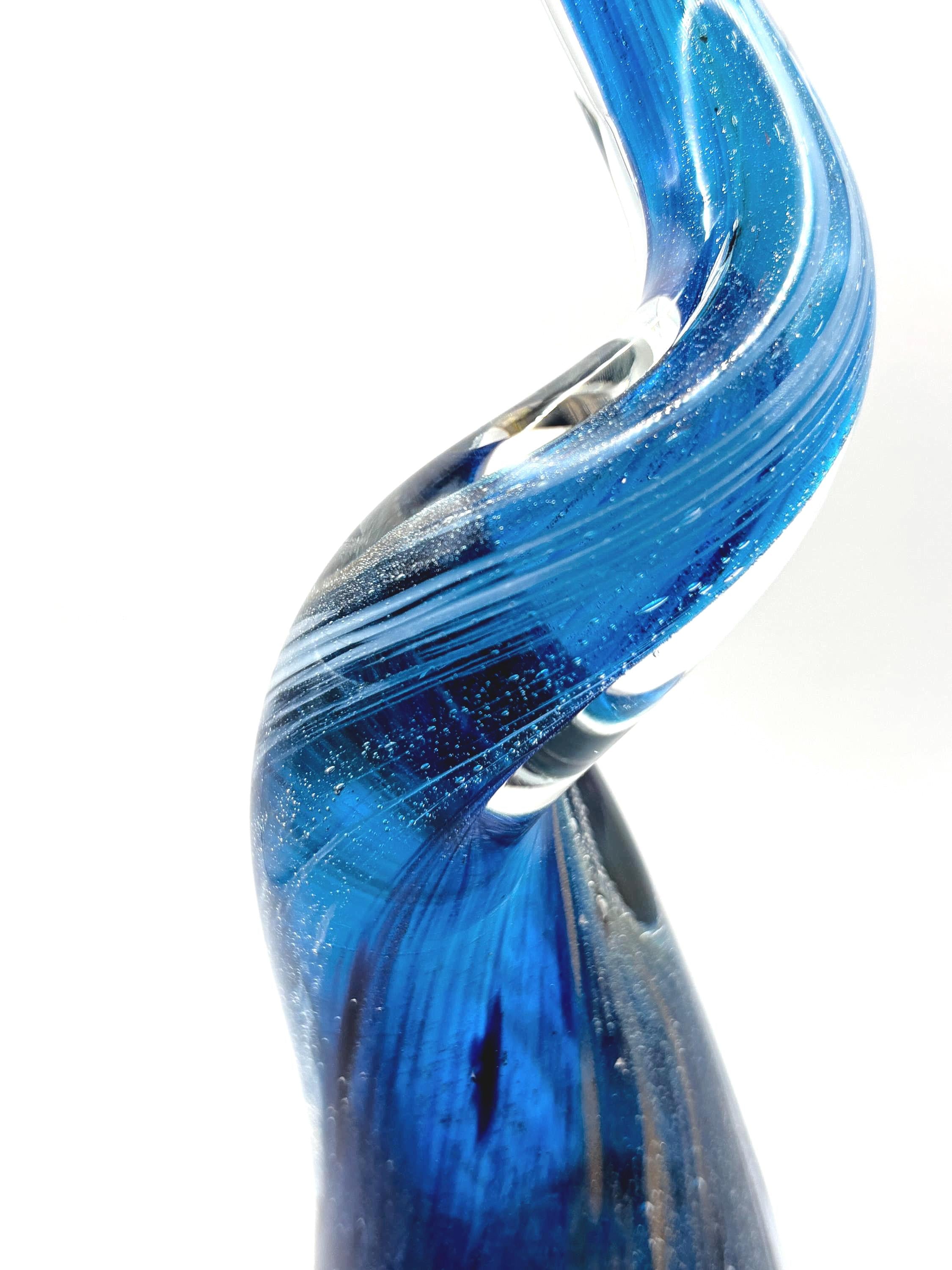 Murano, Tall Blue Aventurine | Italian Art Glass Sculpture