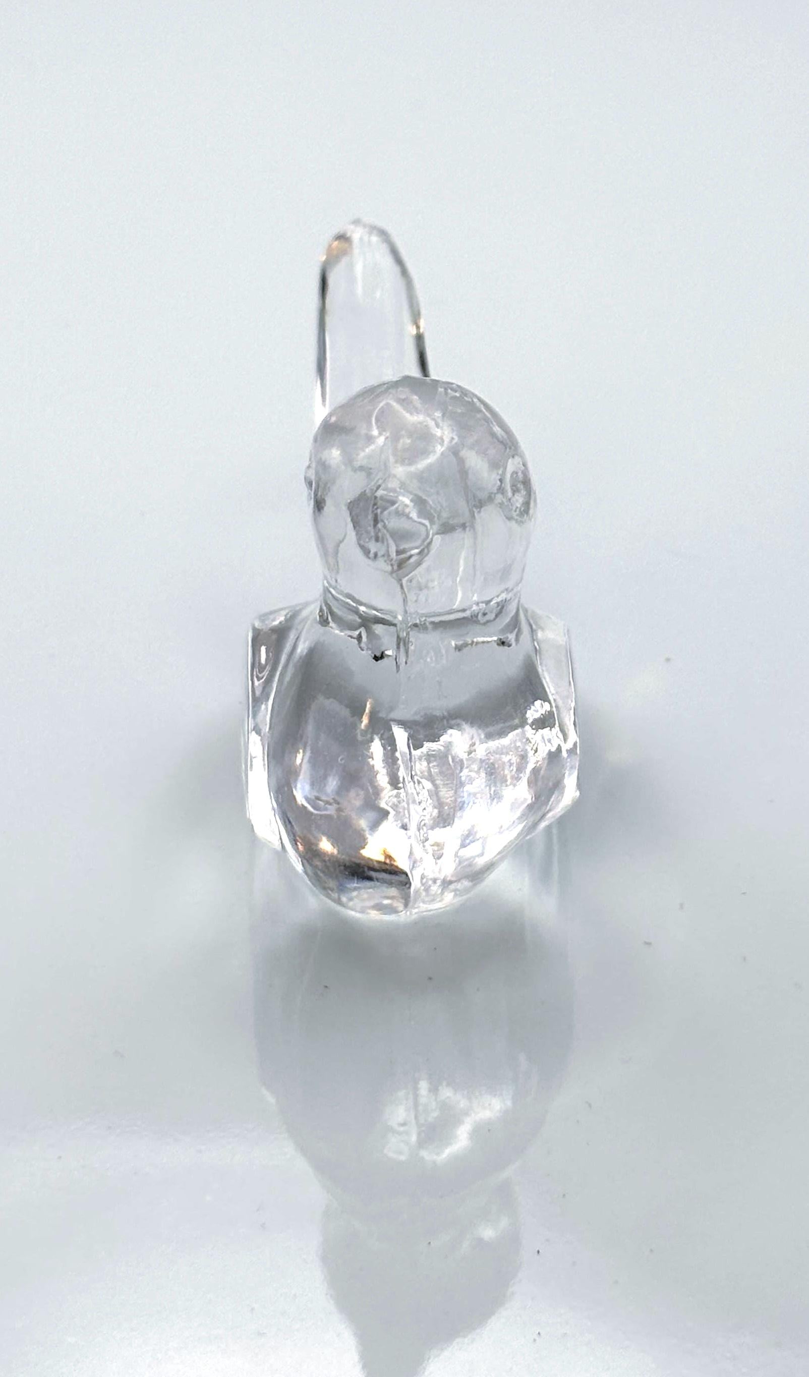 Baccarat Crystal Bird Figurine | French Art Glass Sculpture
