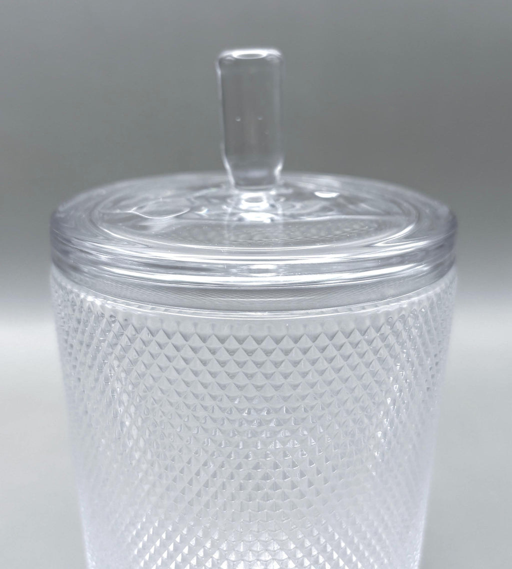 NYBRO, Scandinavian Lux Crystal | Lidded Jar with Diamond-Cut Pattern