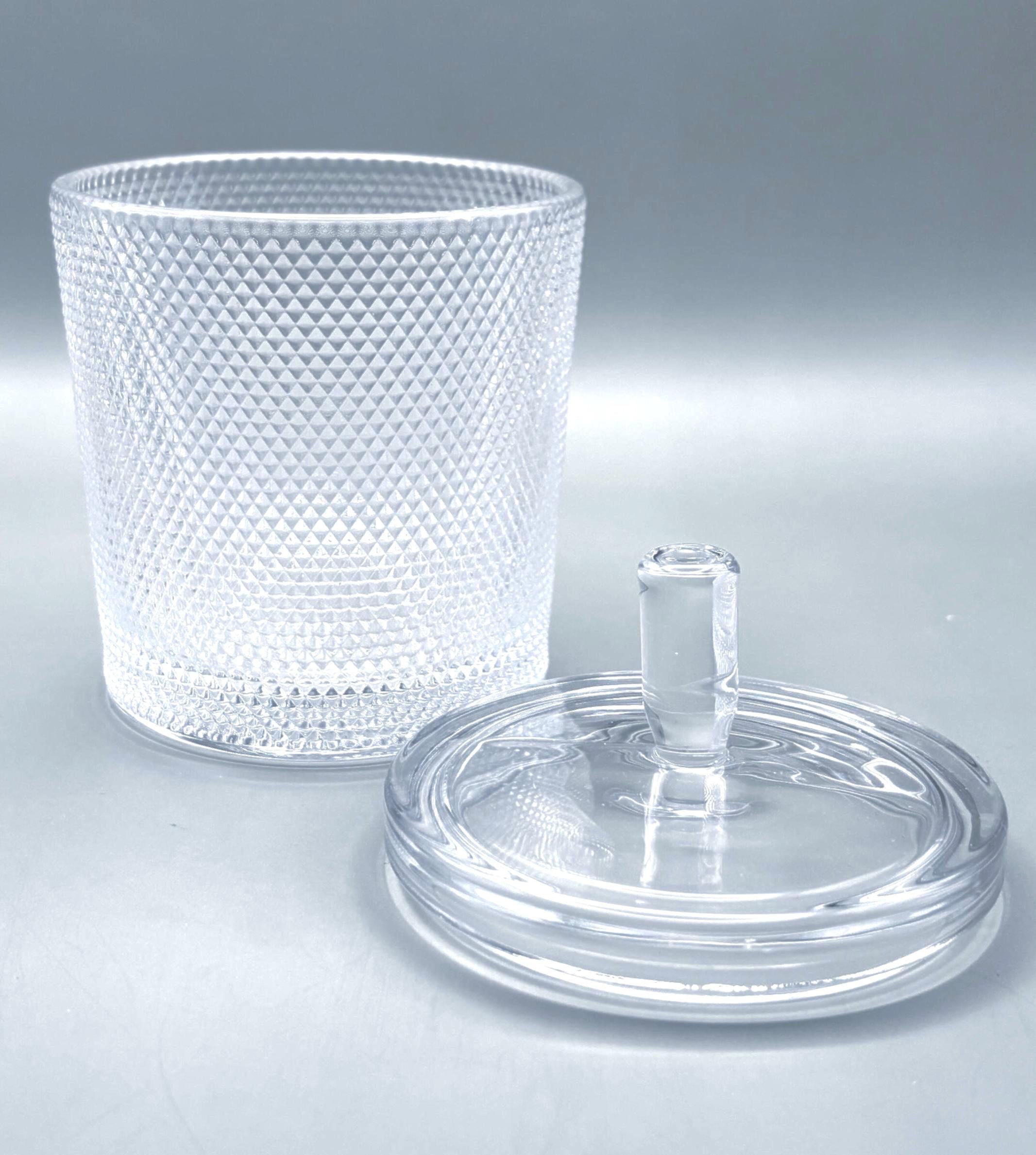 NYBRO, Scandinavian Lux Crystal | Lidded Jar with Diamond-Cut Pattern
