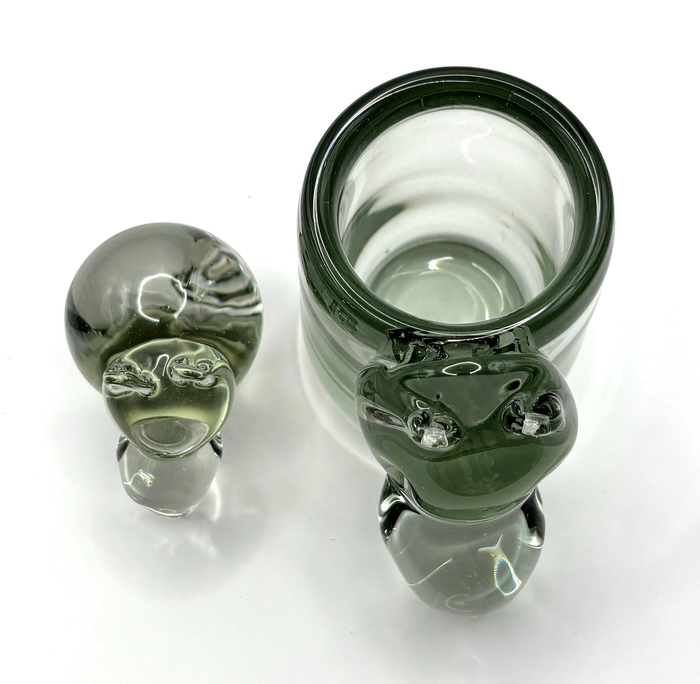 Vintage Holmegaard Hippo Mother and Child Glass Figurine | Scandinavian Modern Glass Art