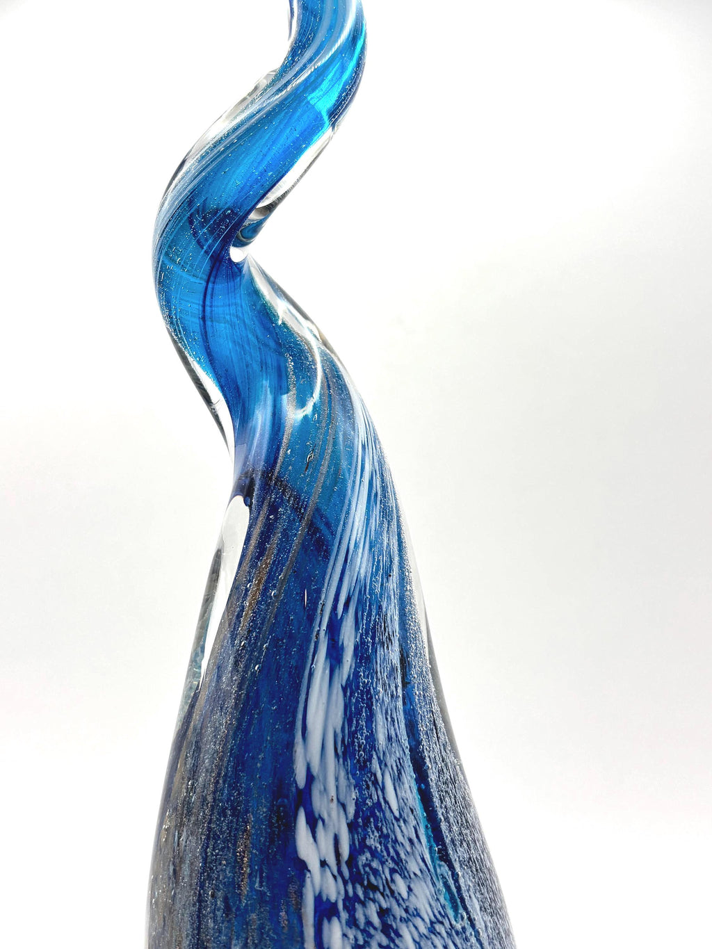 Murano, Tall Blue Aventurine | Italian Art Glass Sculpture