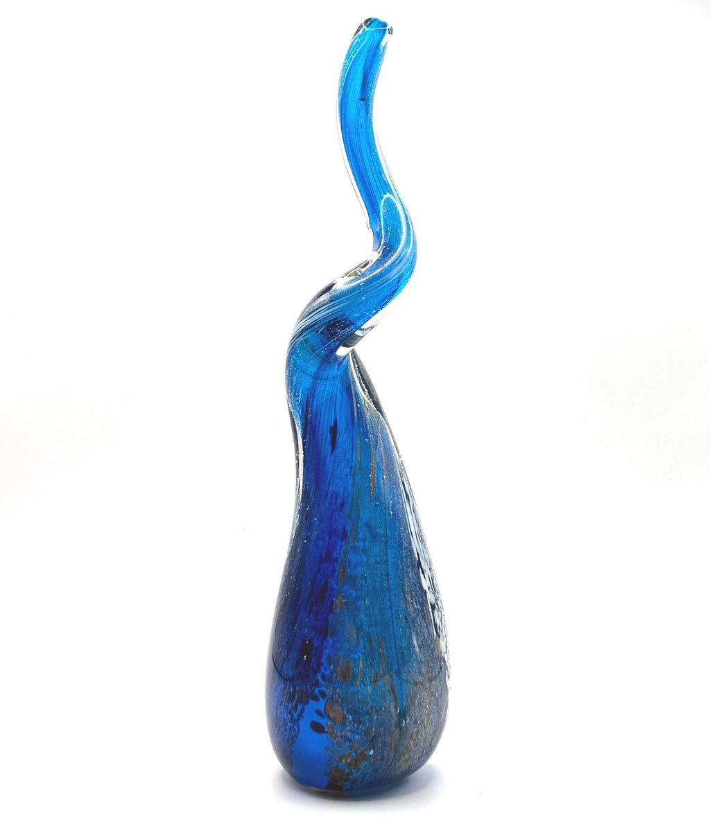 Murano, Tall Blue Aventurine | Italian Art Glass Sculpture