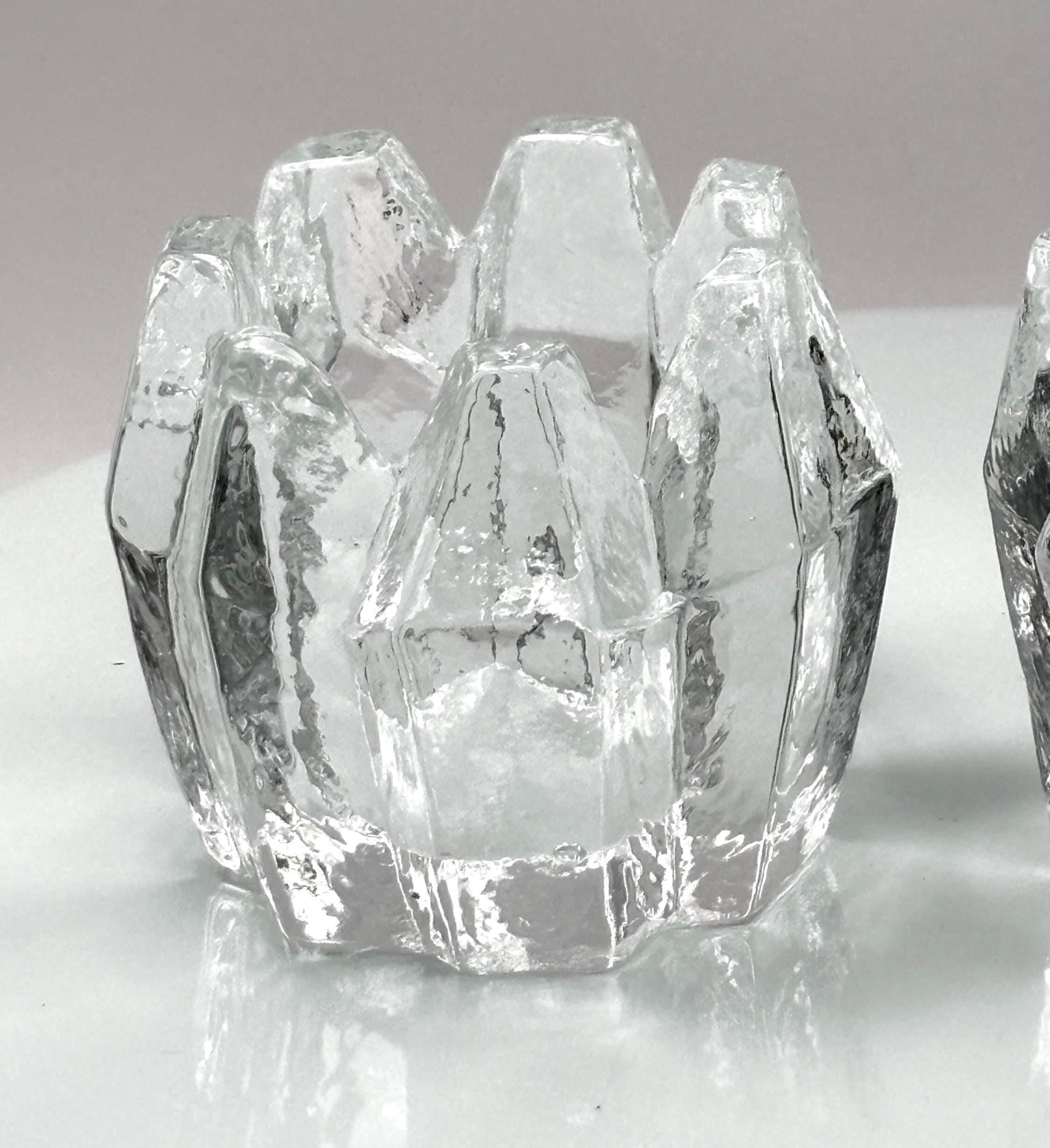 Vintage Christer Sjögren, Lindshammar, Crystal Candle Holders