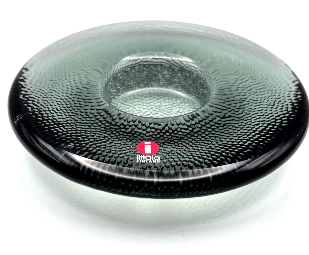 Iittala Kastehelmi Glass Candle Holders, Smoke Grey, Set of 2