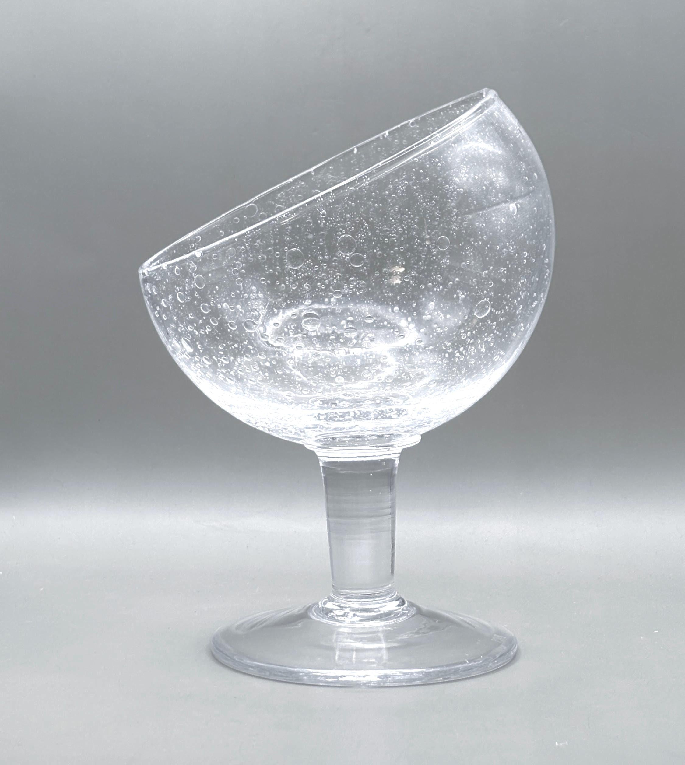 Vintage Signed BIOT Verre Bullé Serving Bowl |  French elegance Bubble Glass Centerpiece