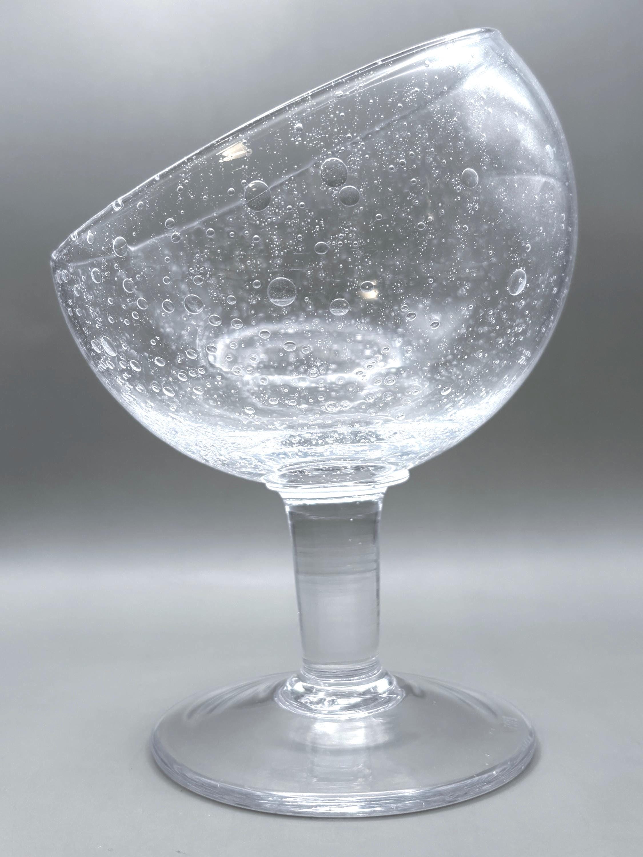 Vintage Signed BIOT Verre Bullé Serving Bowl |  French elegance Bubble Glass Centerpiece