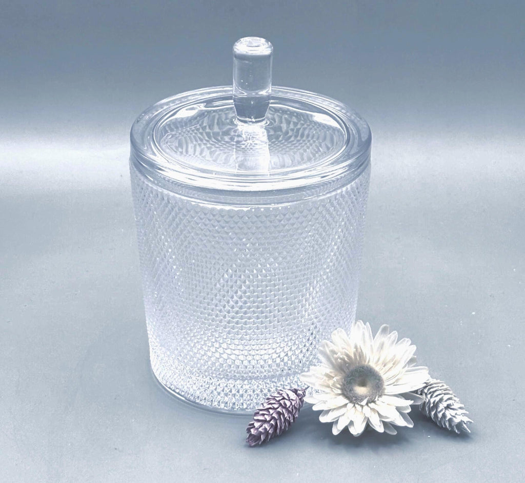 NYBRO, Scandinavian Lux Crystal | Lidded Jar with Diamond-Cut Pattern