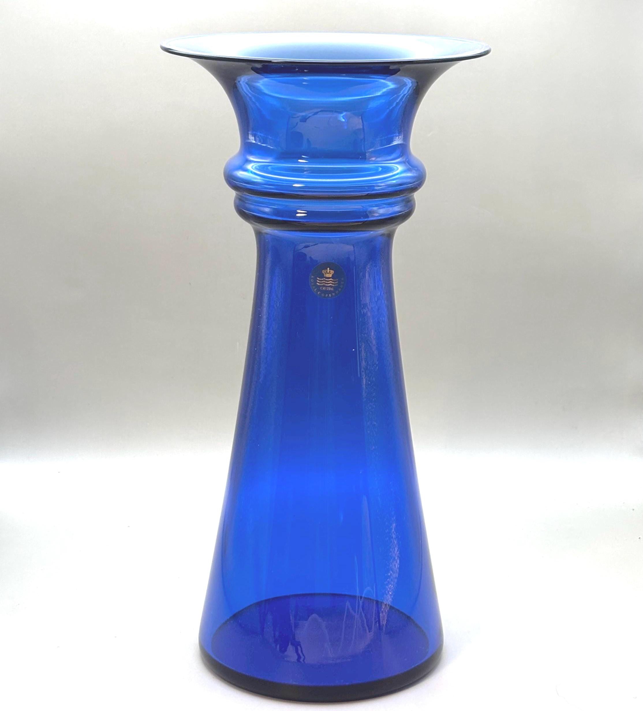 Royal Copenhagen Blue Glass Vase | Michael Bang Danish Vintage Design