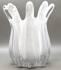 Murano, White Opaline Glass Vase | Italian Art