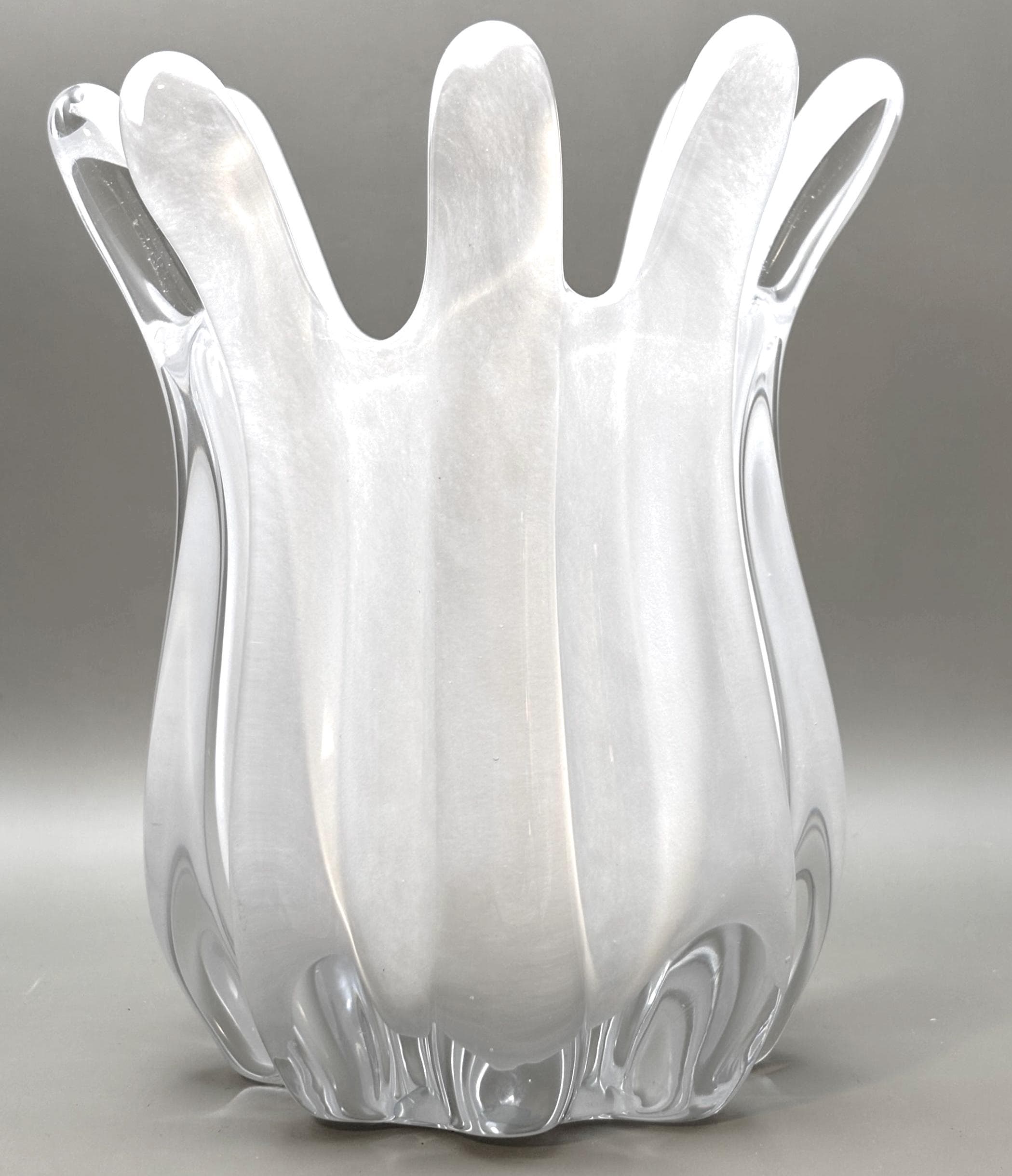 Murano, White Opaline Glass Vase | Italian Art