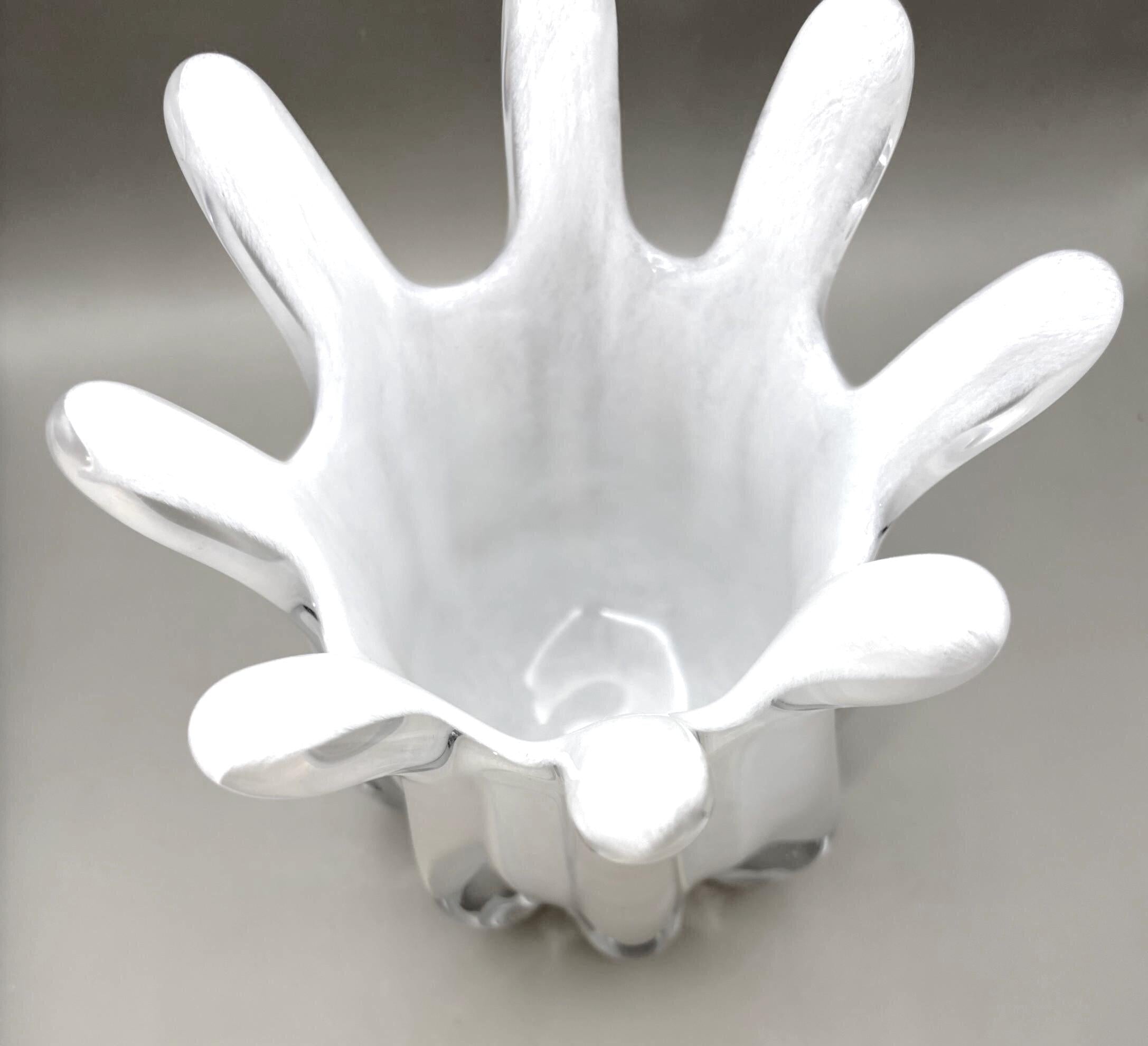Murano, White Opaline Glass Vase | Italian Art