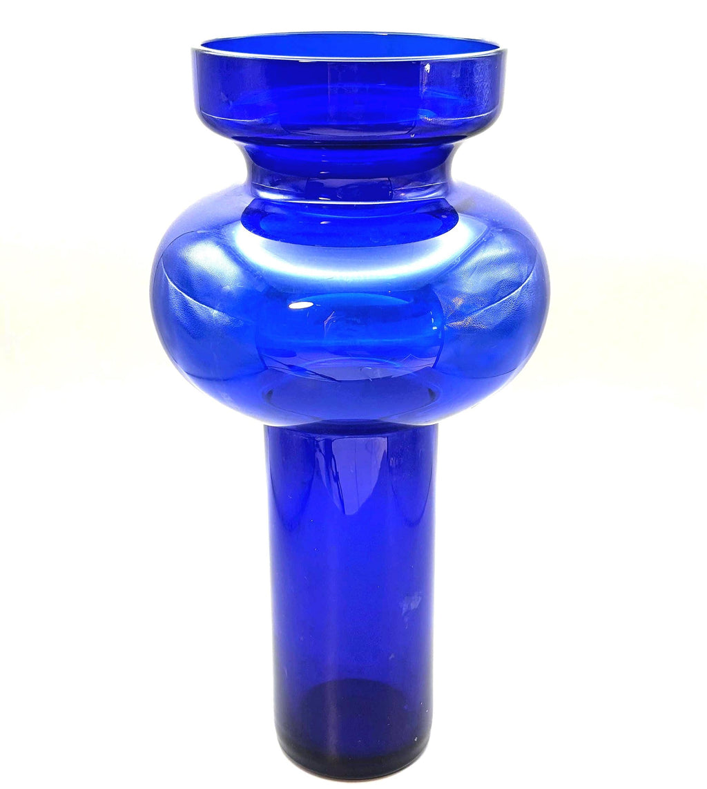 P.O. Ström Cobalt Blue Glass Vase | Scandinavian Mid Century Design