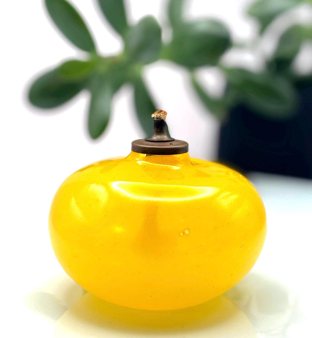 Scandinavian, Glass Candle lantern/ Oil Lamp | Signed