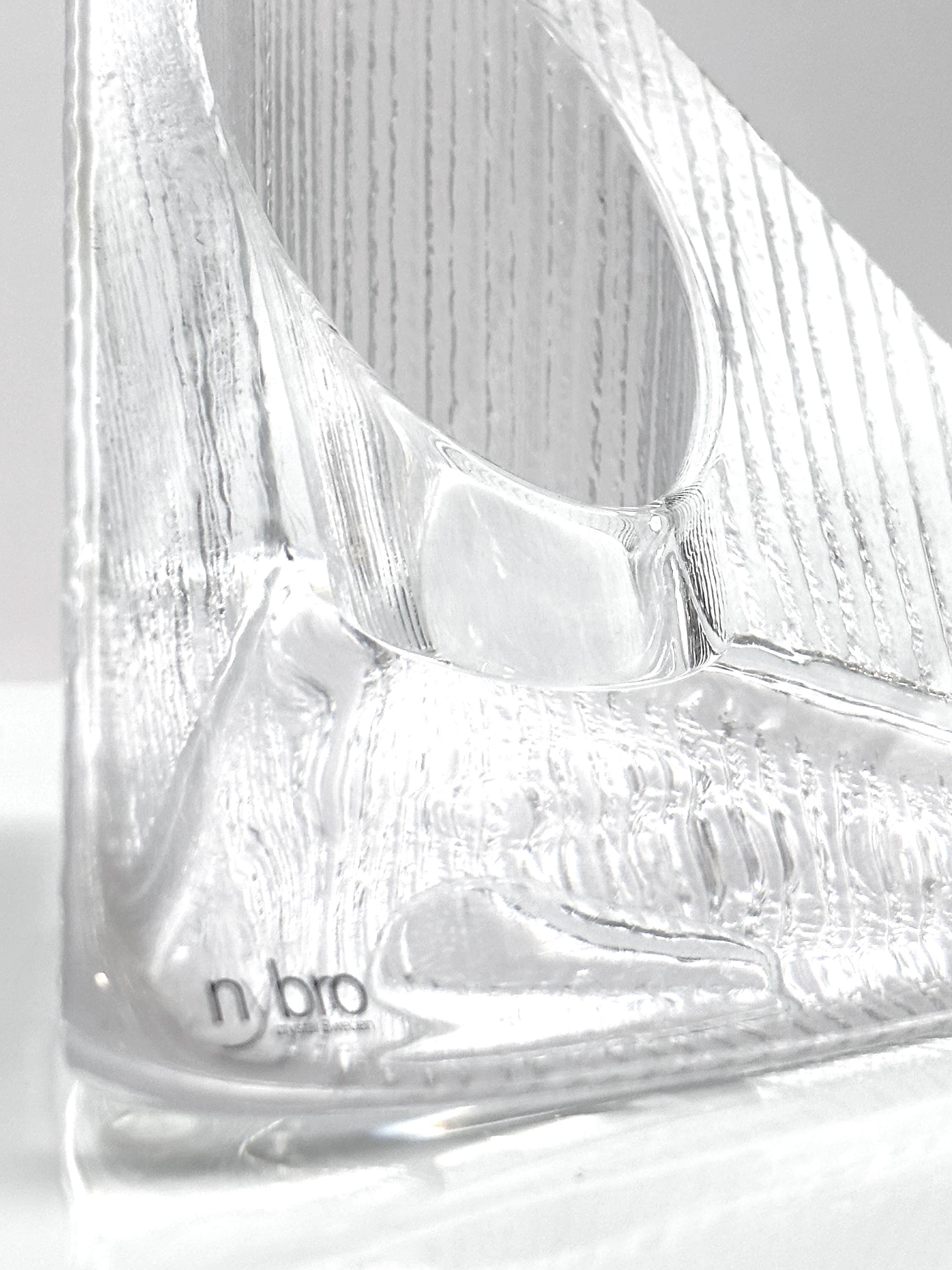 NYBRO, Sweden. Scandinavian Crystal Candle Holders – Sculptural Design