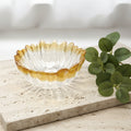 Tauno Wirkkala Art Glass Bowl – Amber Clear Textured Scandinavian Finnish Dish