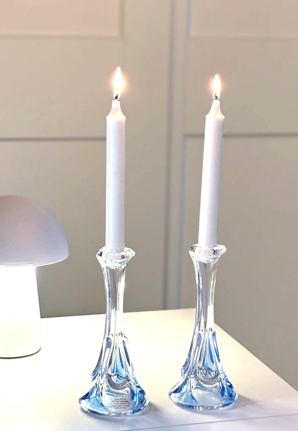 Walther Nachtmann Crystal Candle holders, mid century modern European style -1970s-