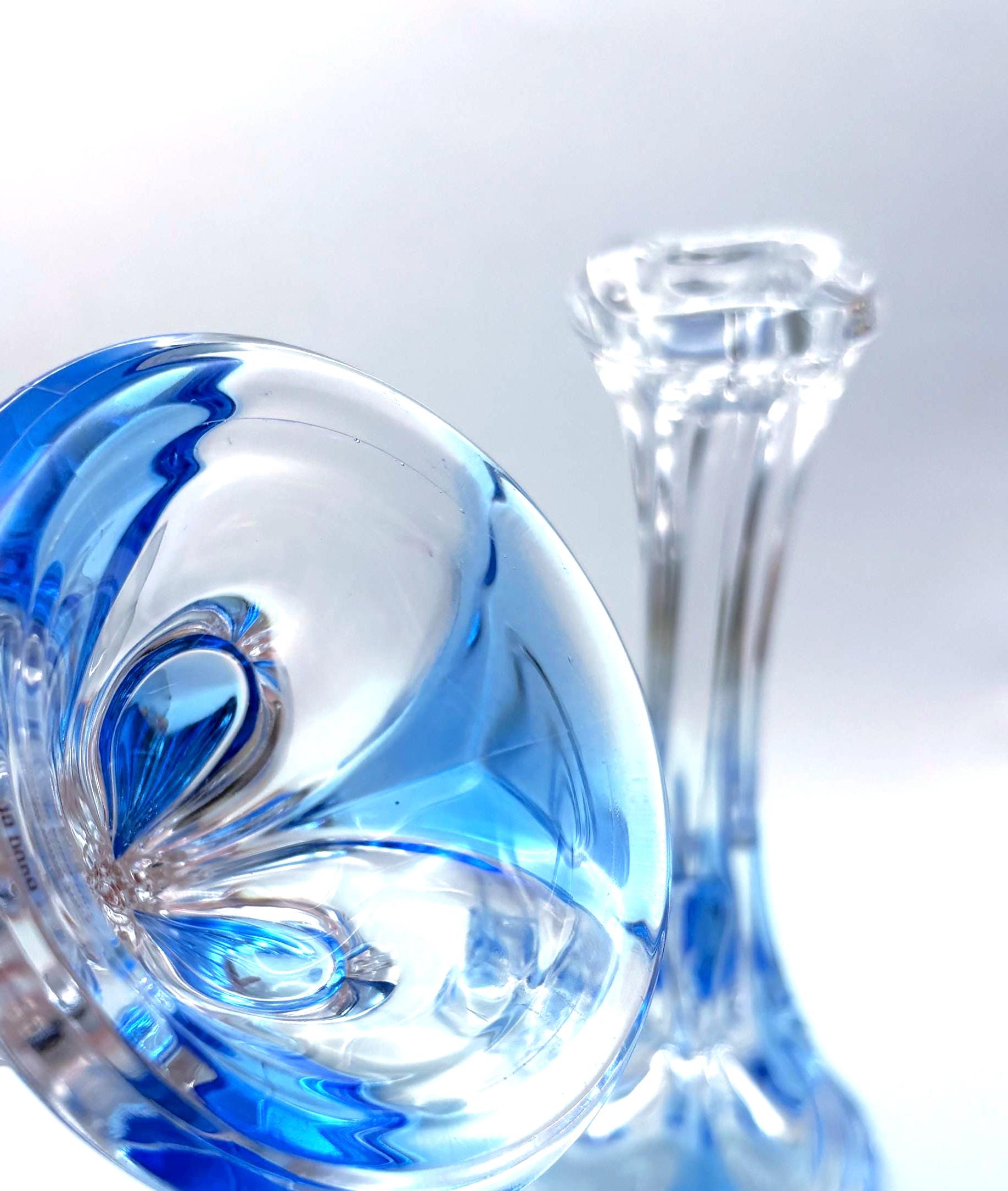 Walther Nachtmann Crystal Candle holders, mid century modern European style -1970s-