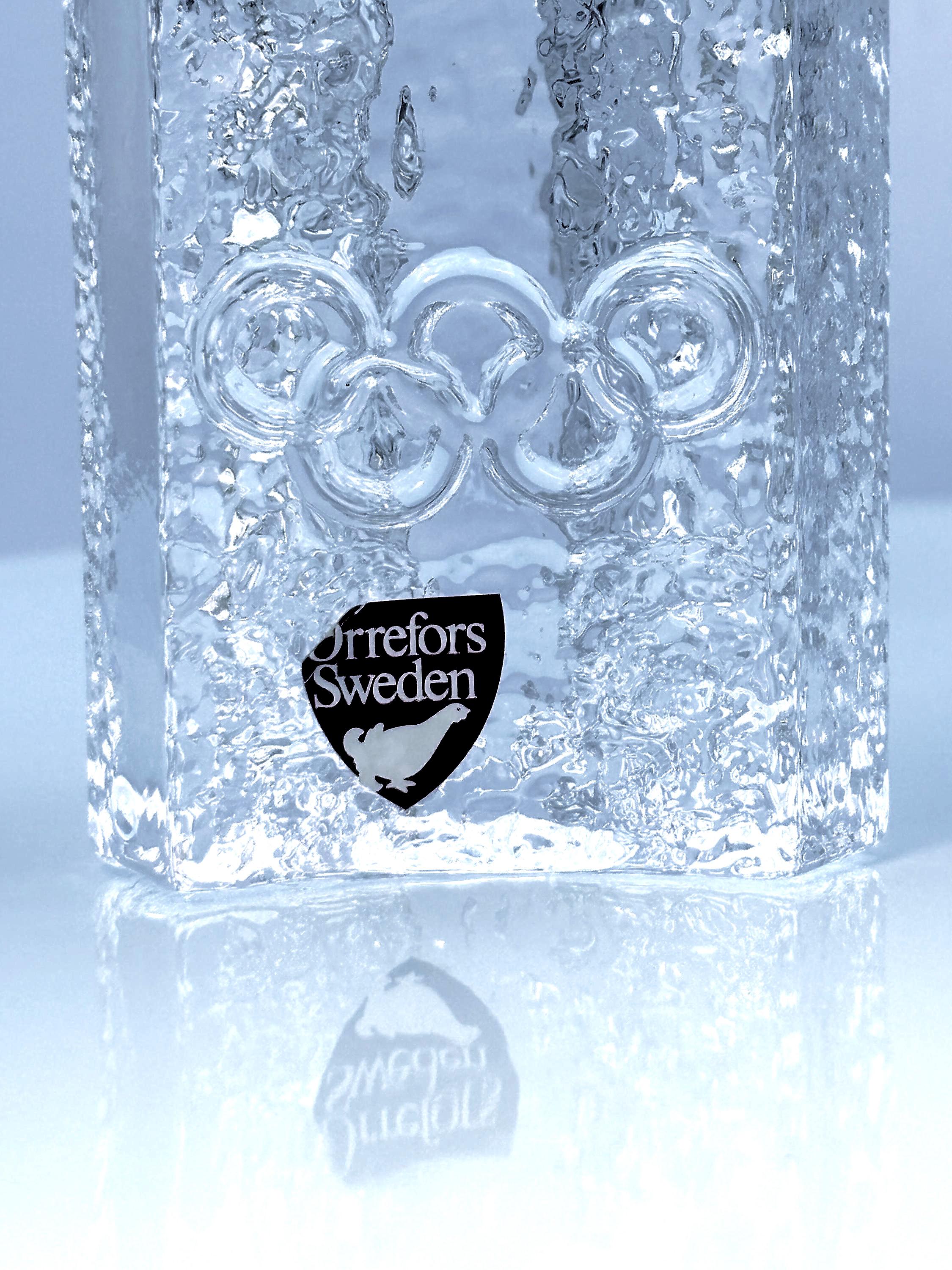 Orrefors “Olympiade” Massive Crystal Candle Holders | Lars Hellsten | Swedish Design