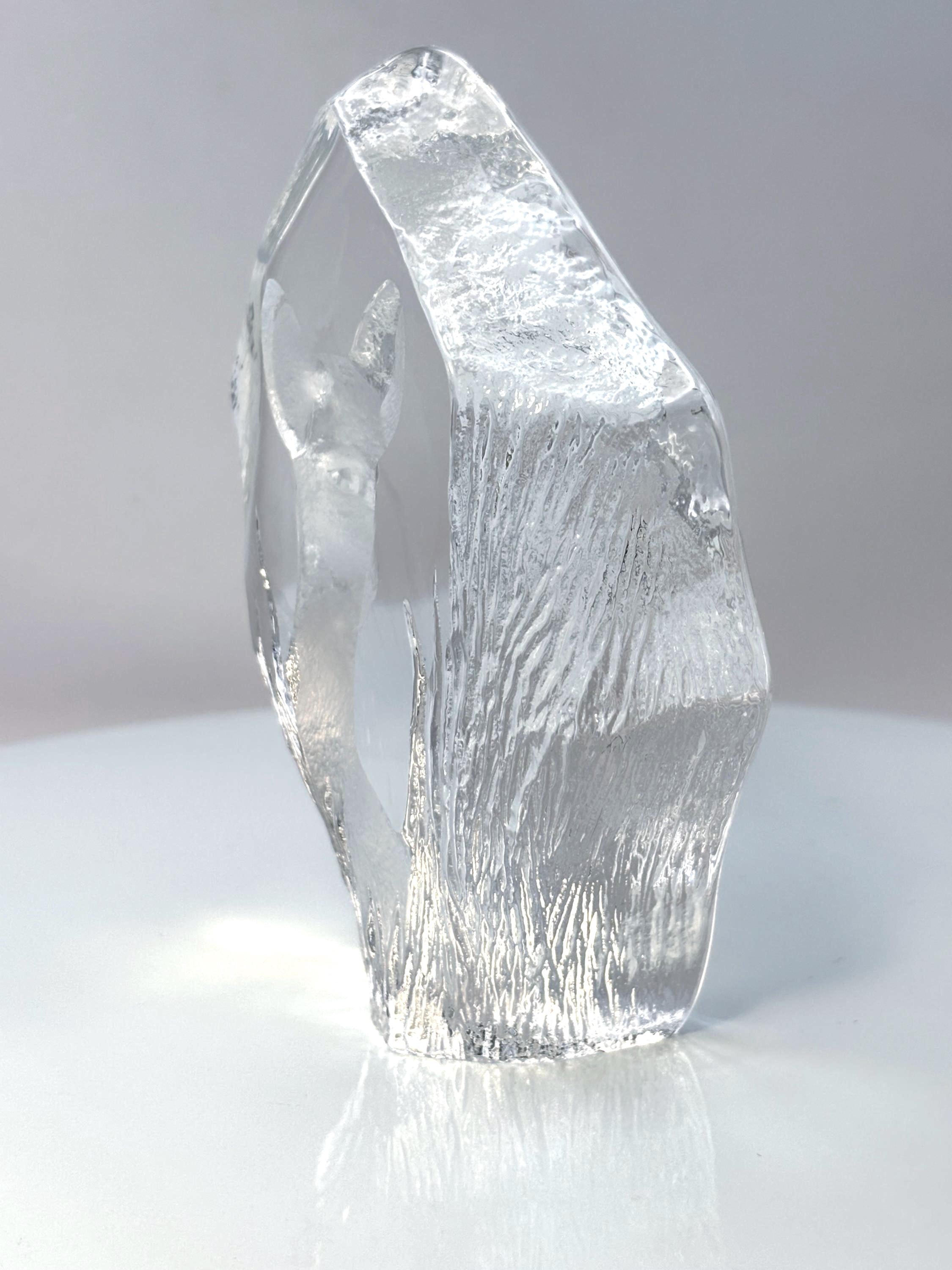 Mats Jonasson Crystal Deer Sculpture | Signed Swedish Art Glass Figurine