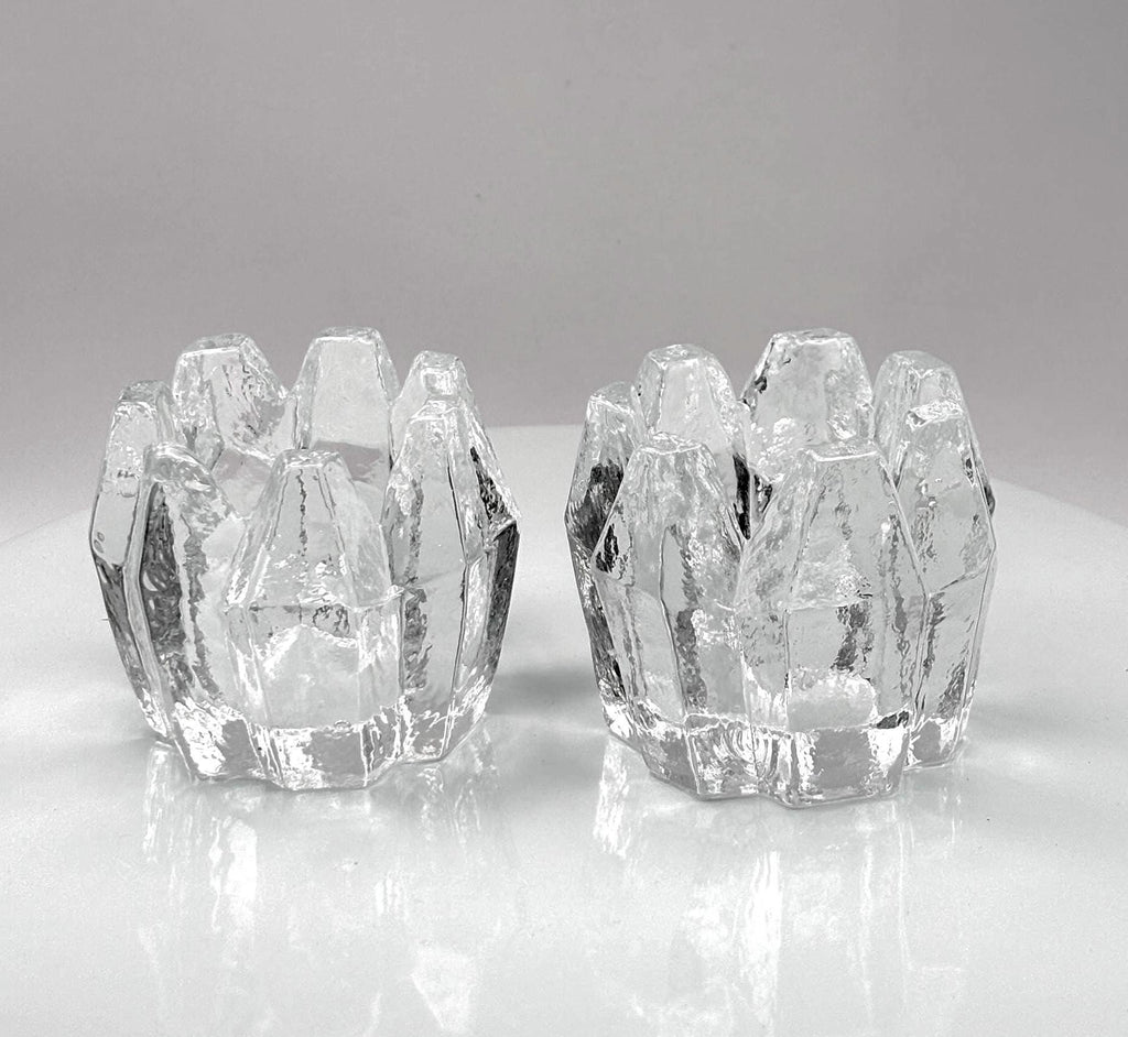 Vintage Christer Sjögren, Lindshammar, Crystal Candle Holders
