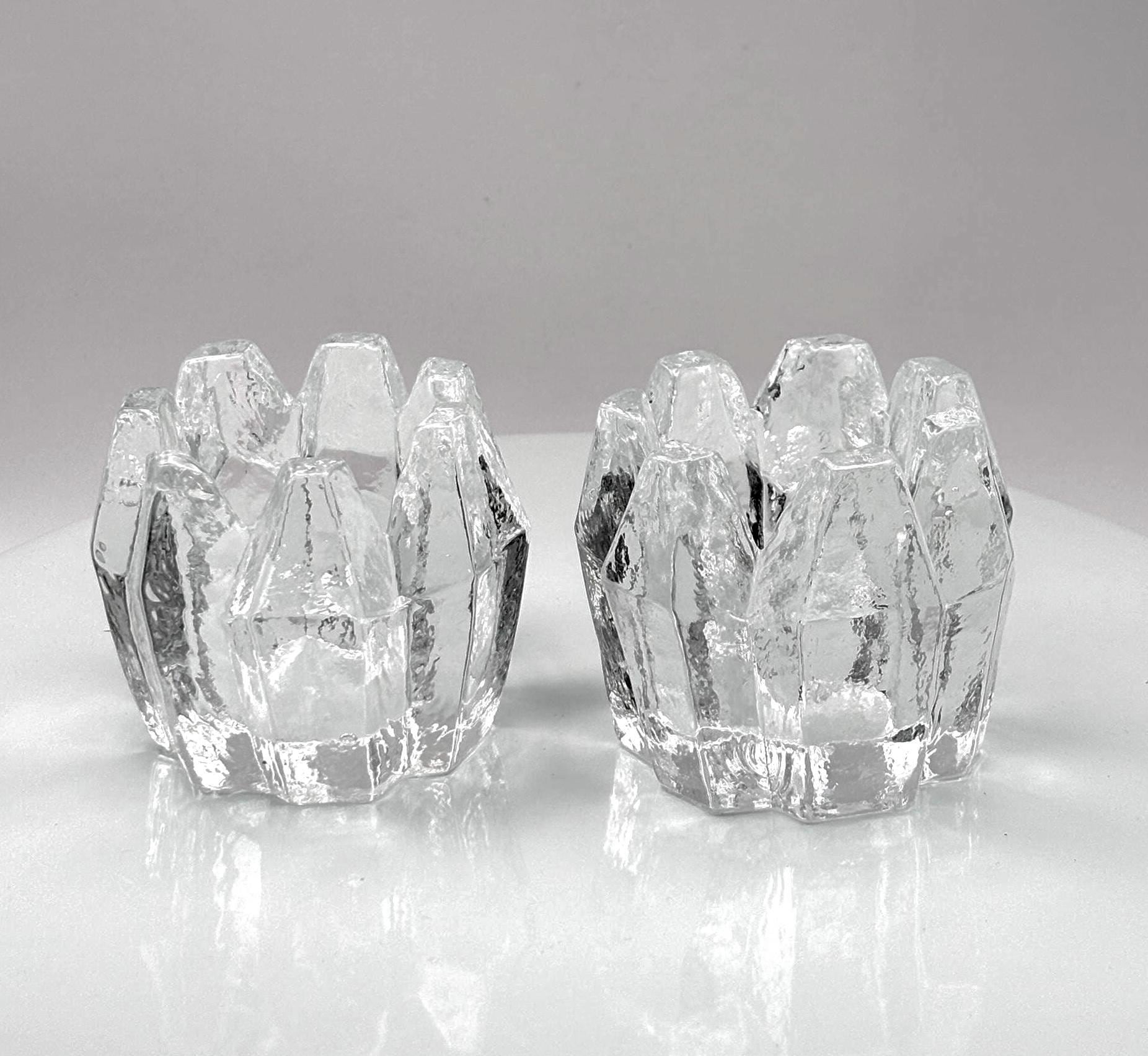 Vintage Christer Sjögren, Lindshammar, Crystal Candle Holders