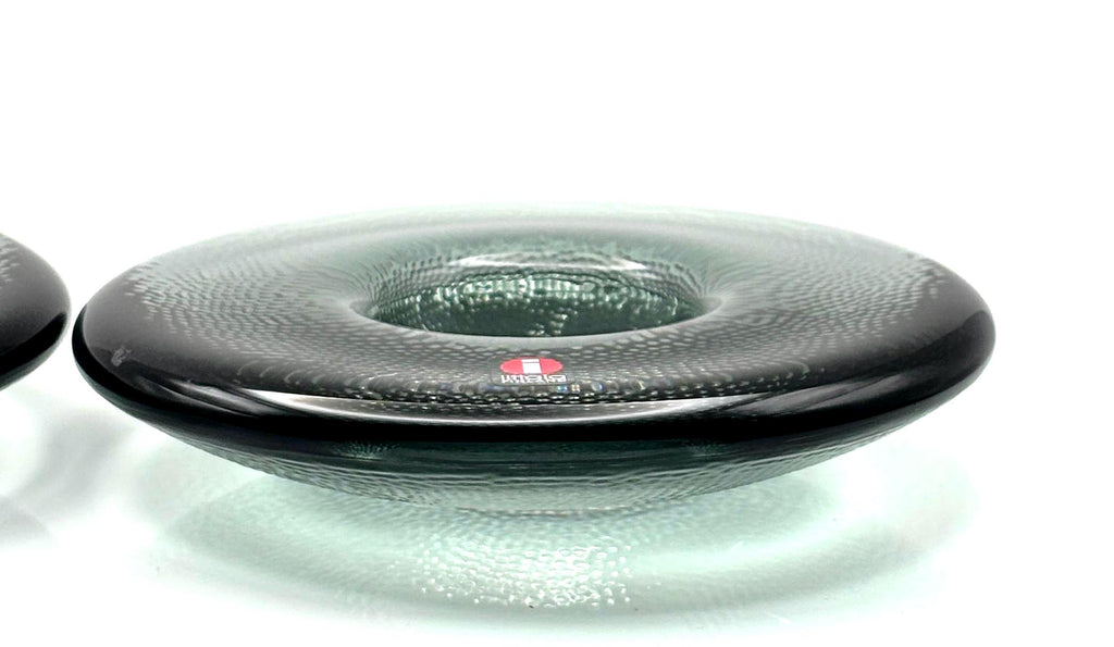 Iittala Kastehelmi Glass Candle Holders, Smoke Grey, Set of 2