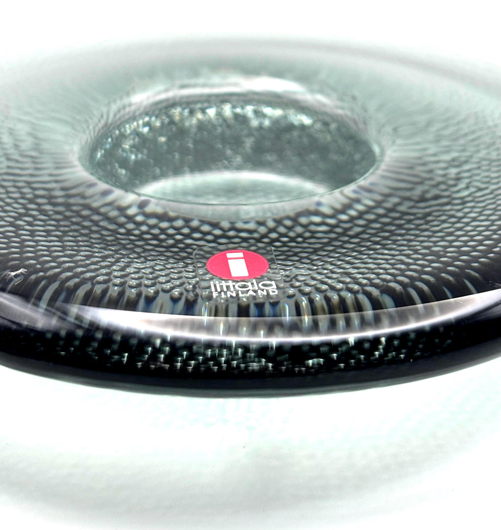 Iittala Kastehelmi Glass Candle Holders, Smoke Grey, Set of 2