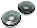 Iittala Kastehelmi Pair of Candle Holders, Smoke Grey | Finnish Art Glass