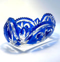 Vintage Bohemian Cobalt Blue Crystal Bowl | Rudolf Schrotter Fleur-de-Lis