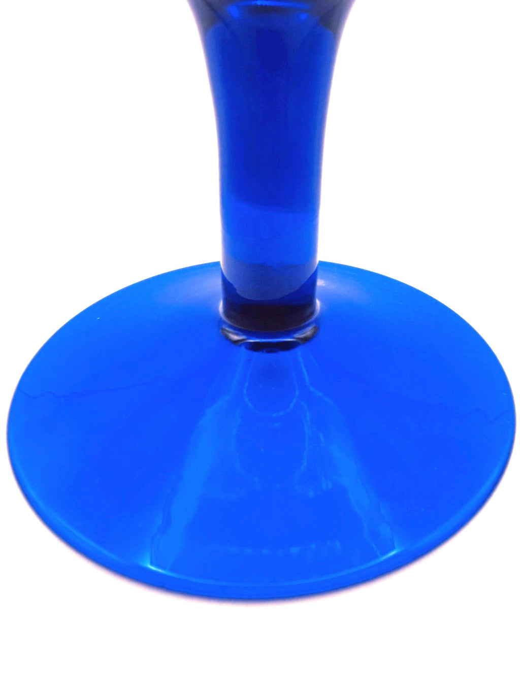 Vintage Empoli Blue Footed Compote Bowl, Italian Mid-Century Glass, 17 cm