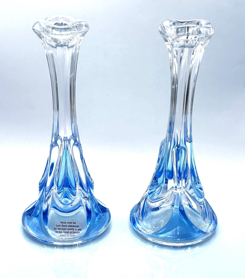 Vintage Walther, Nachtmann Germany Crystal Candle holders, mid century modern style -1970s-