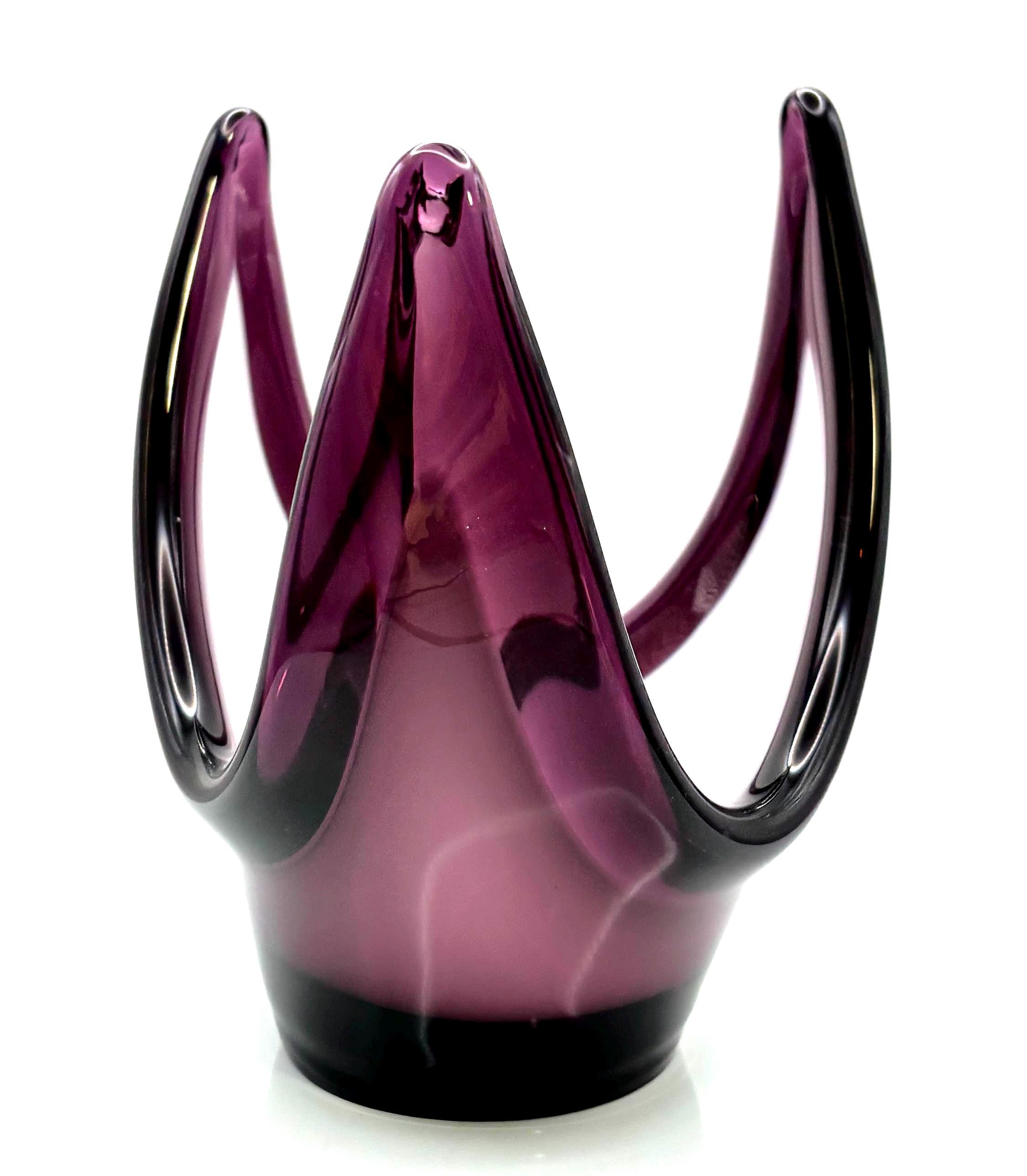 Flygsfors, Paul Kedelv, Coquille Bowl | Swedish Amethyst Art Glass